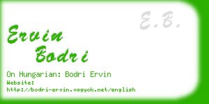 ervin bodri business card
